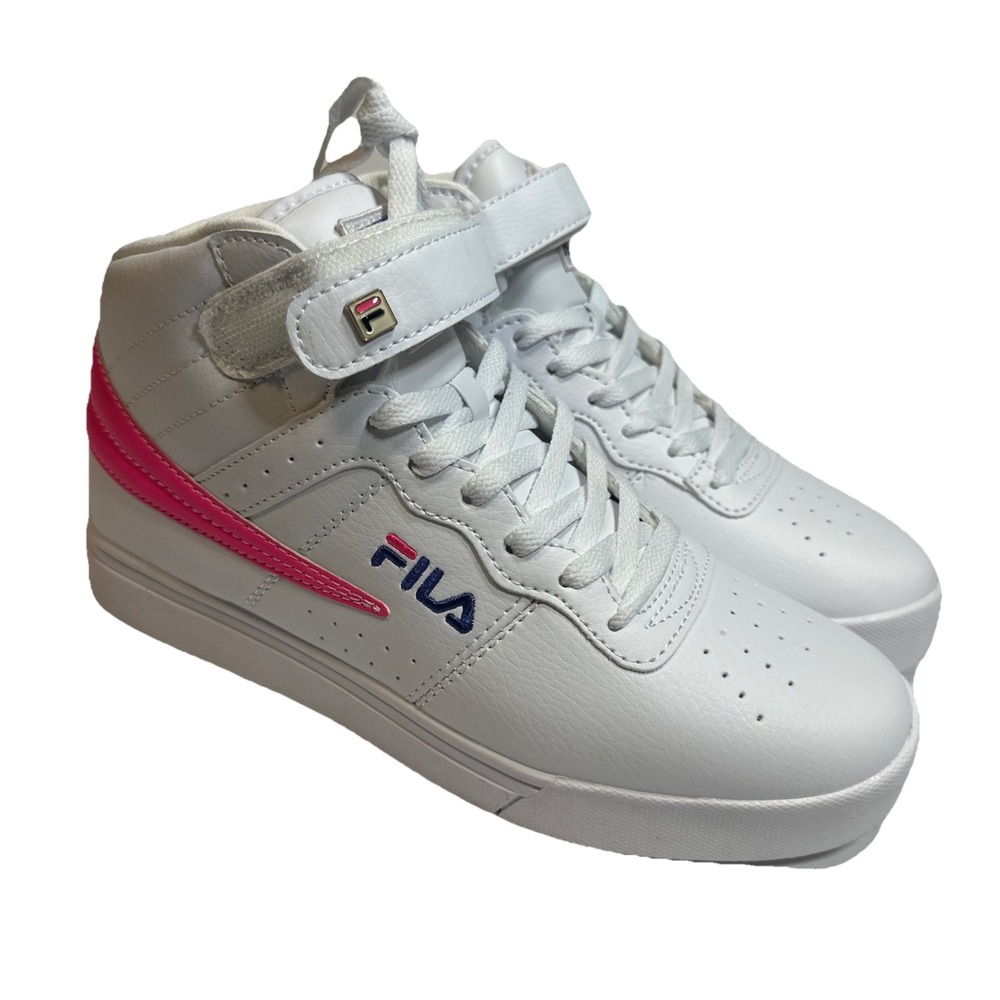 FILA Vulc 13 2D Mid Top Sneakers White/Pink/Blue 5FM01756-149 Size 10